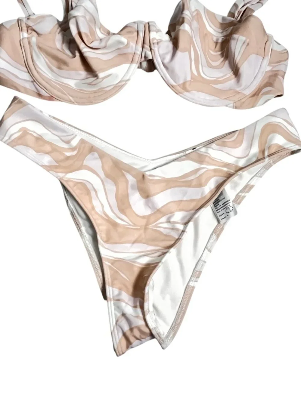 Abercrombie Blush Swirl Underwire Bikini Set Pink Floral Print Swim Small
